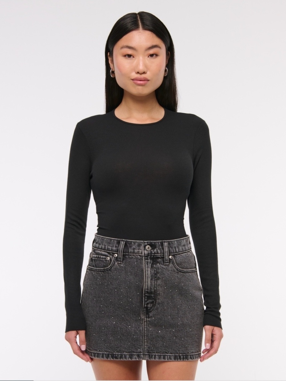 Abercrombie & Fitch denim high-rise mini skirt